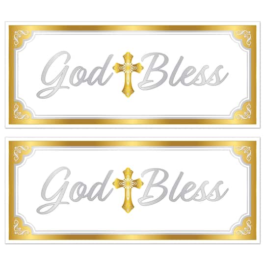 Beistle 30" x 6ft. God Bless Oversized Sign Banners, 2ct.